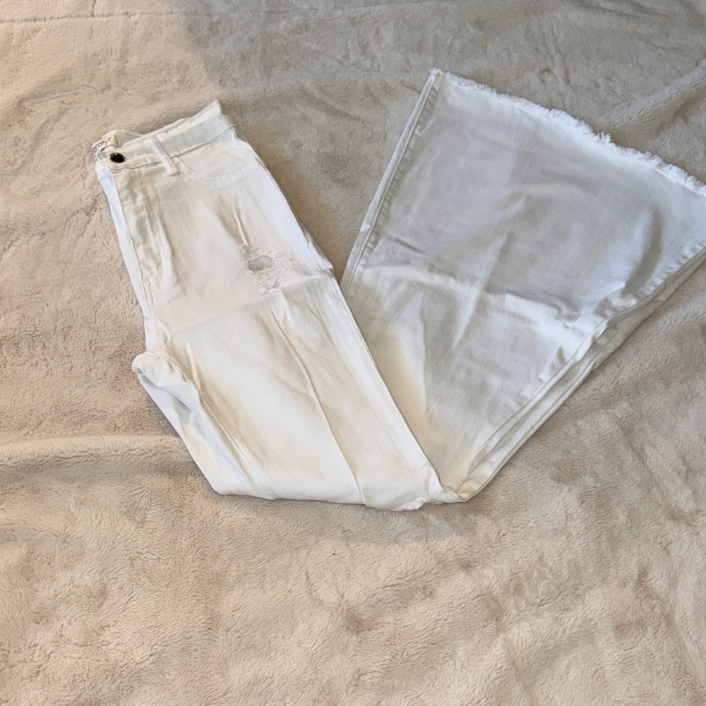 Vibrant White Flare Jeans for Women
